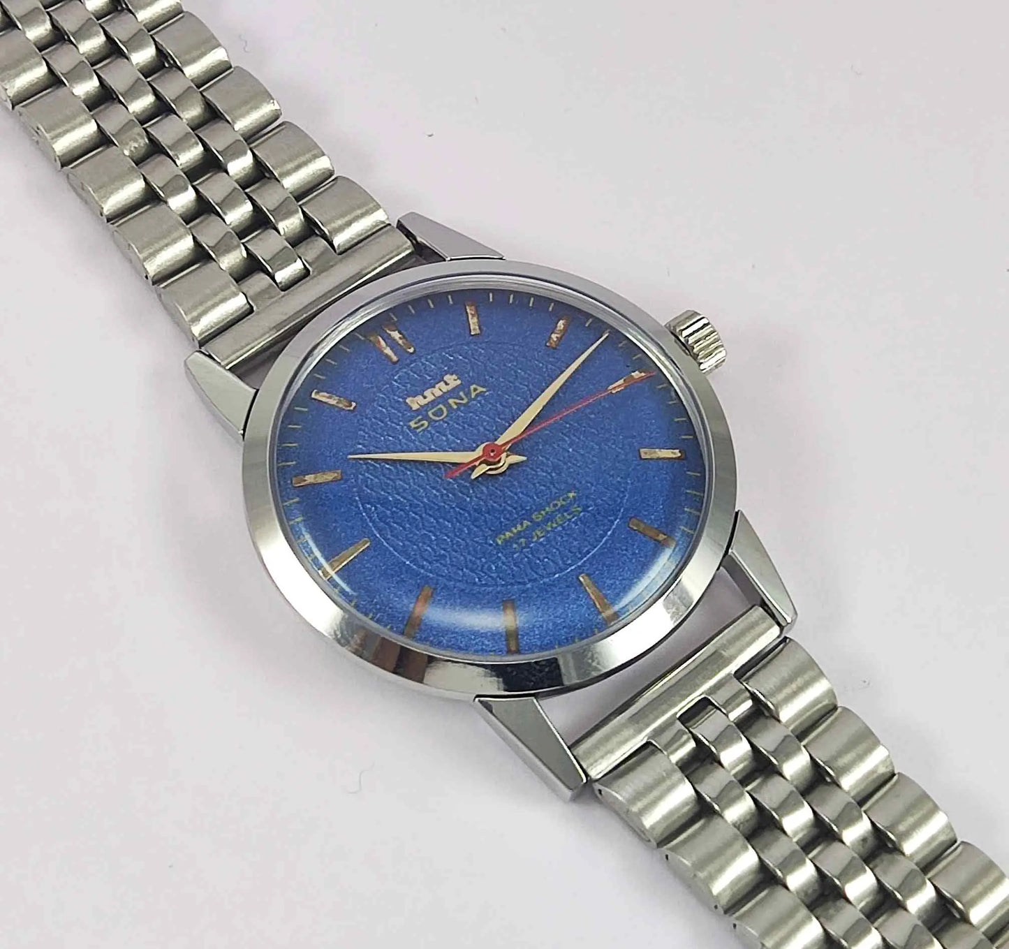 HMT Sona Blue Dial 17 Jewels Men's Wrist Watch 0231 Discover-Diamonds