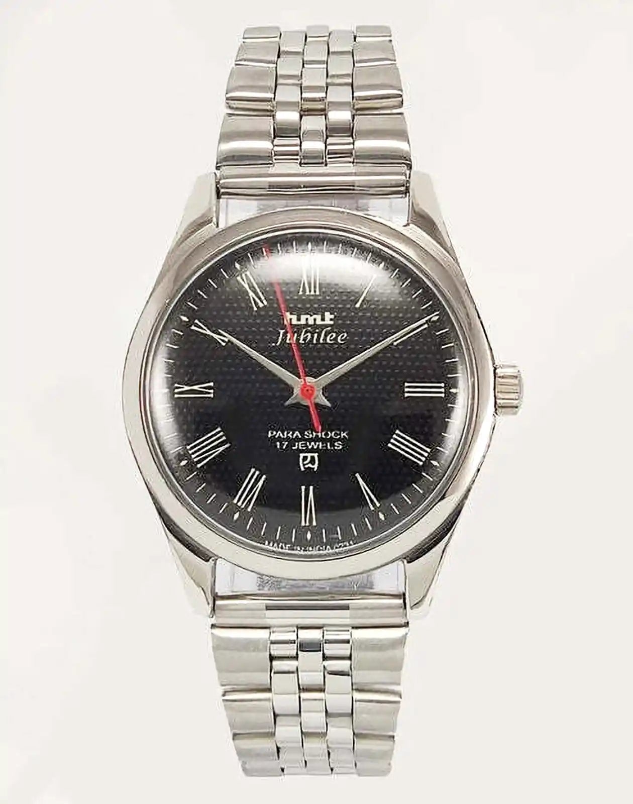 HMT Jubilee Dial 17 Jewels Para Shock Black Roman Dial Handwinding Men's Watch 0231 Discover-Diamonds Physical