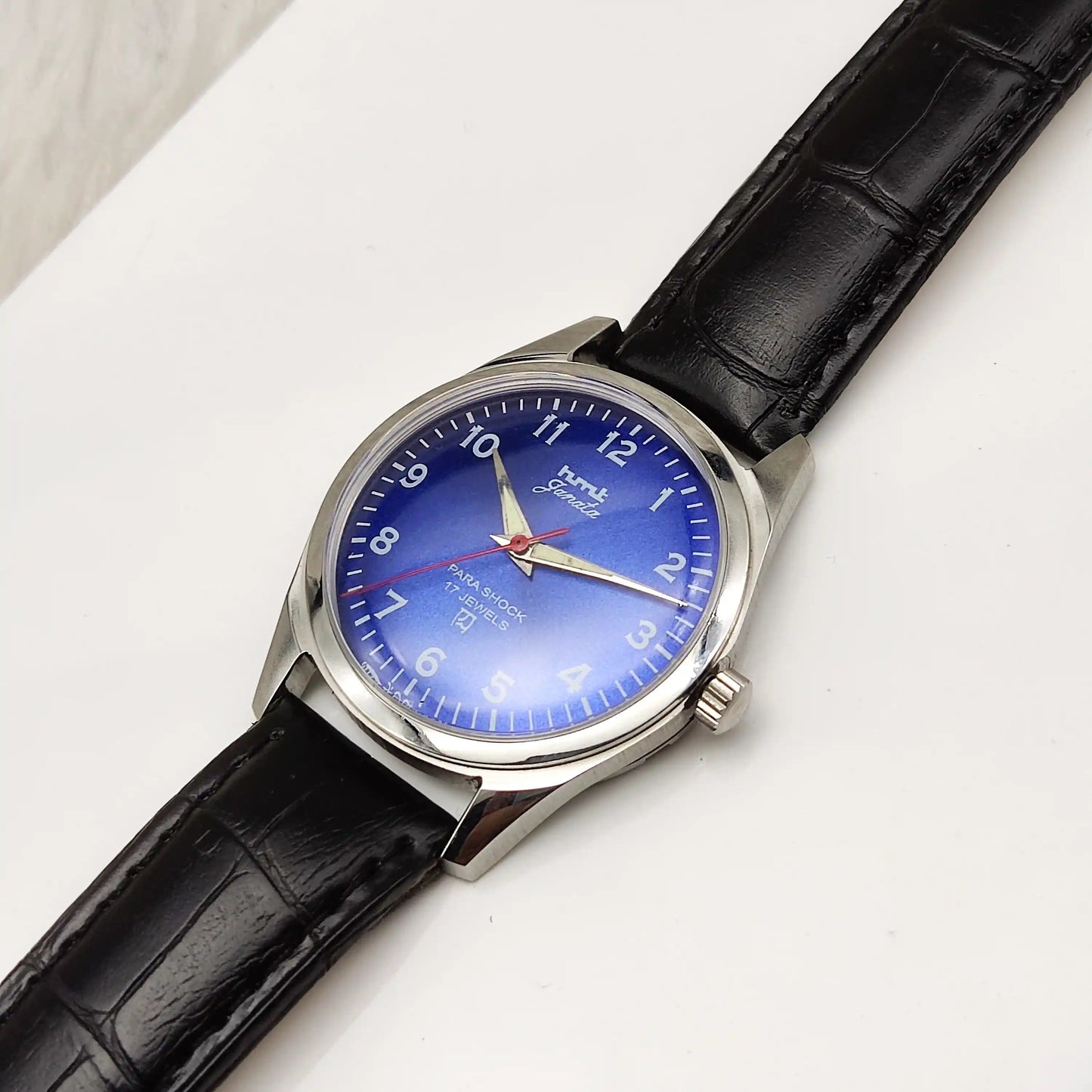 HMT Janata English Numerals Blue Dial 17 Jewels Handwinding Watch