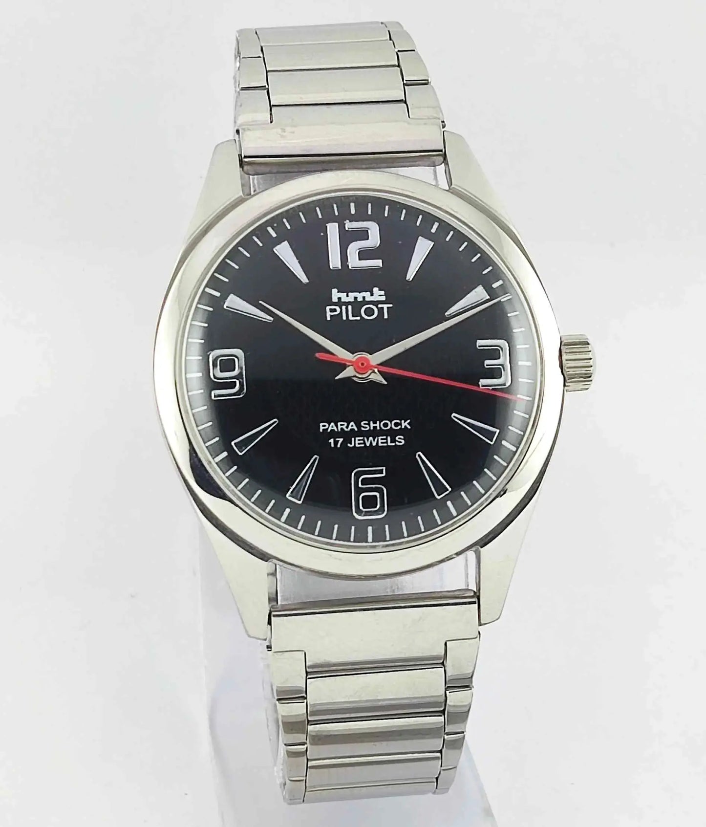 HMT Pilot 0231 Black Para Shock 17 Jewels Mechanical Handwinding Men's Watch Discover-Diamonds