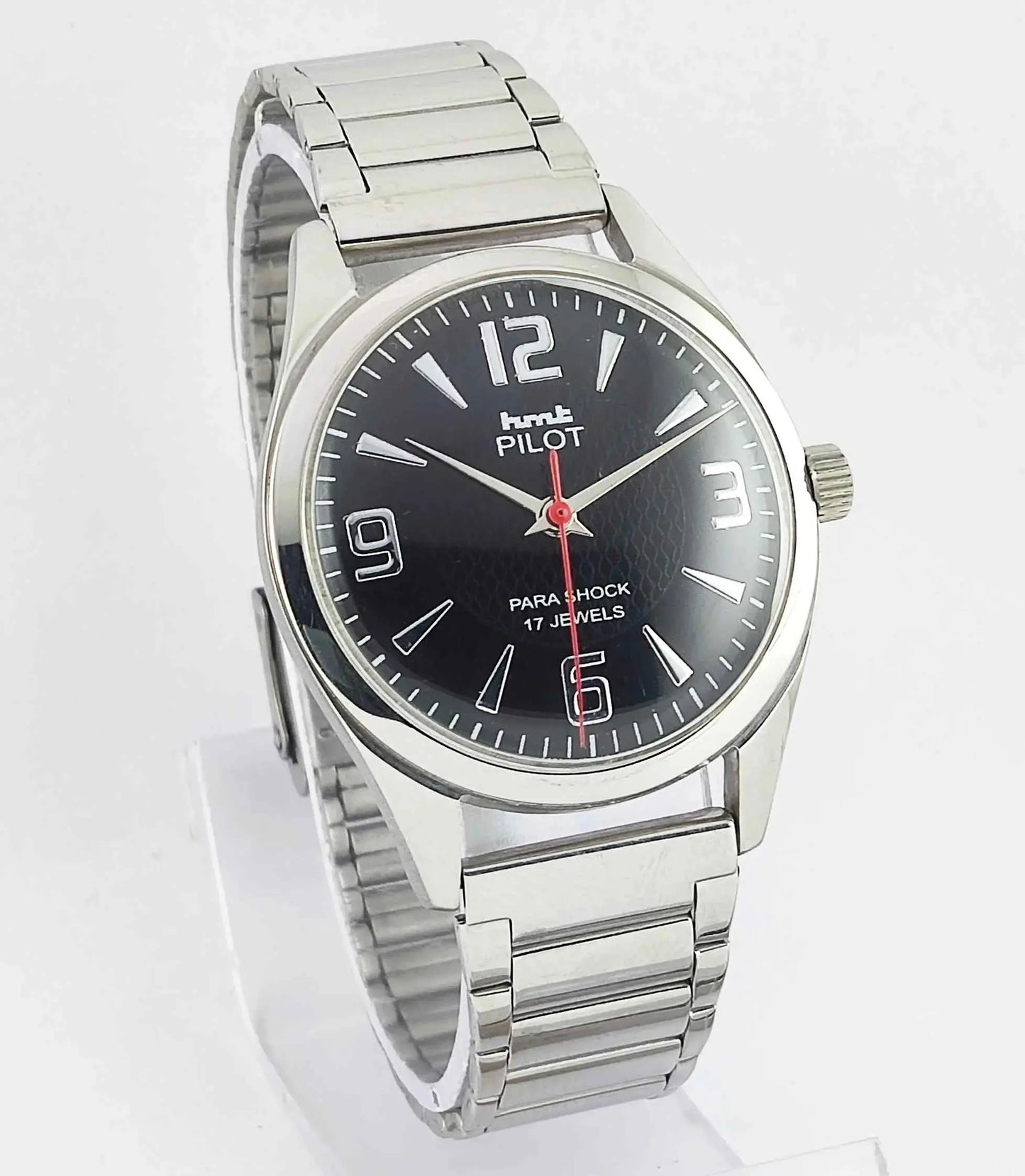 HMT Pilot 0231 Black Para Shock 17 Jewels Mechanical Handwinding Men's Watch Discover-Diamonds