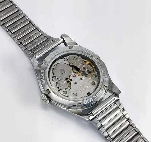 HMT Pilot 0231 Black Para Shock 17 Jewels Transparent Back Handwinding Men's Watch Discover-Diamonds