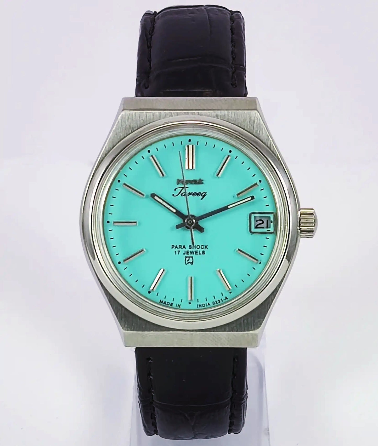 HMT Tareeq 17 Jewels Torquoise Dial Date Function Men's Watch Discover-Diamonds