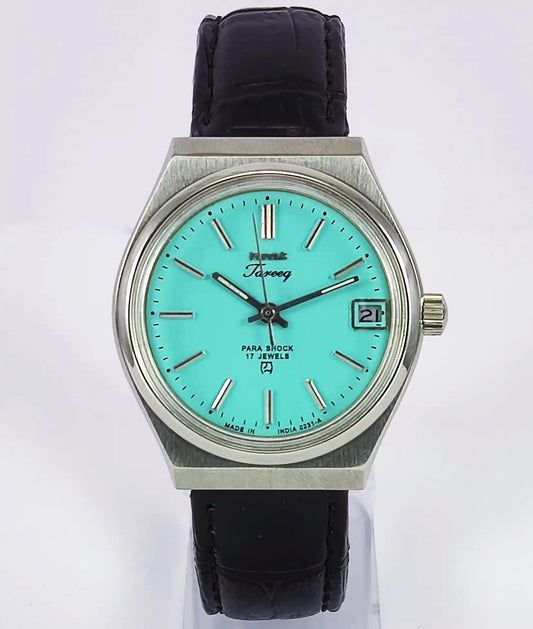 HMT Tareeq 17 Jewels Torquoise Dial Date Function Men's Watch Discover-Diamonds