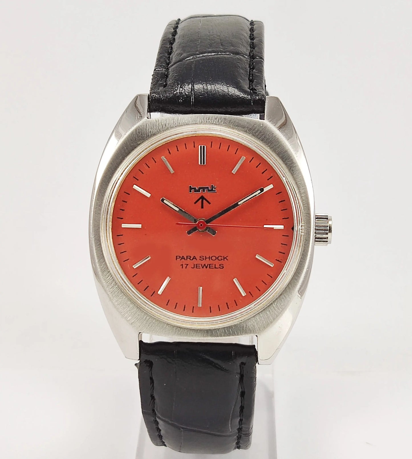 HMT Para Shock 17 Jewels Orange Dial Mechanical Hand winding Men's Wrist Watch Discover-Diamonds