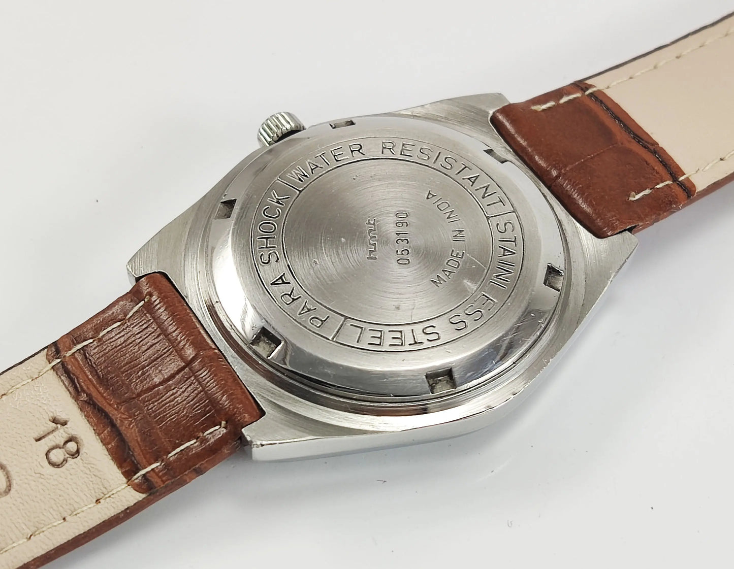 HMT Kohinoor Para Shock 17 Jewels Gray Dial Mechanical Hand winding Men's Wrist Watch Discover-Diamonds