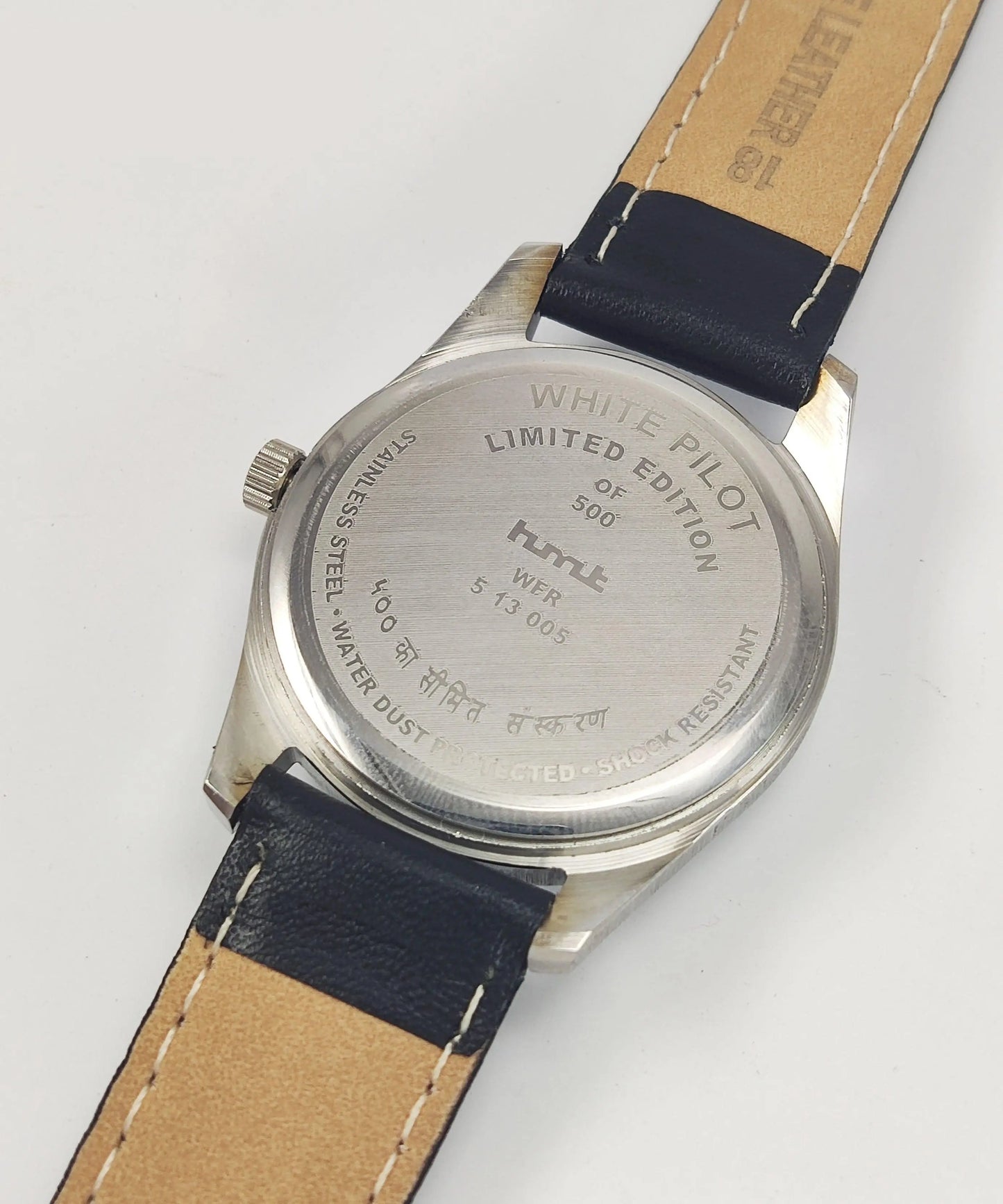 HMT Pilot Para Shock 17 Jewels White Dial Radium Hands Mechanical Hand winding Men's Wrist Watch - Discover-Diamonds