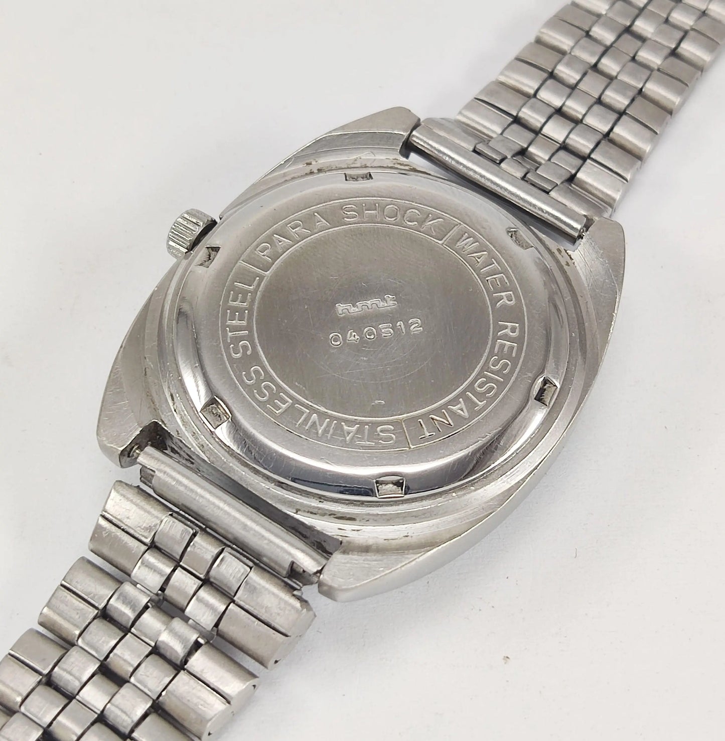 HMT Para Shock 17 Jewels Blue Dial Mechanical Hand winding Men's Wrist Watch - Discover-Diamonds