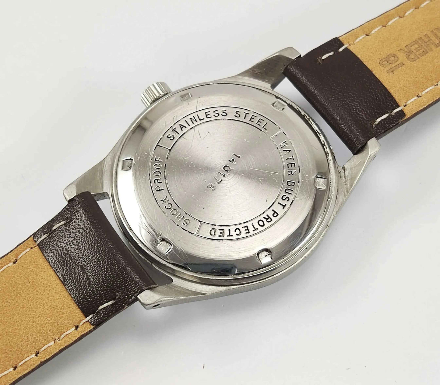 HMT Janata Para Shock 17 Jewels White Devanagari Dial Mechanical Hand winding Men's Wrist Watch