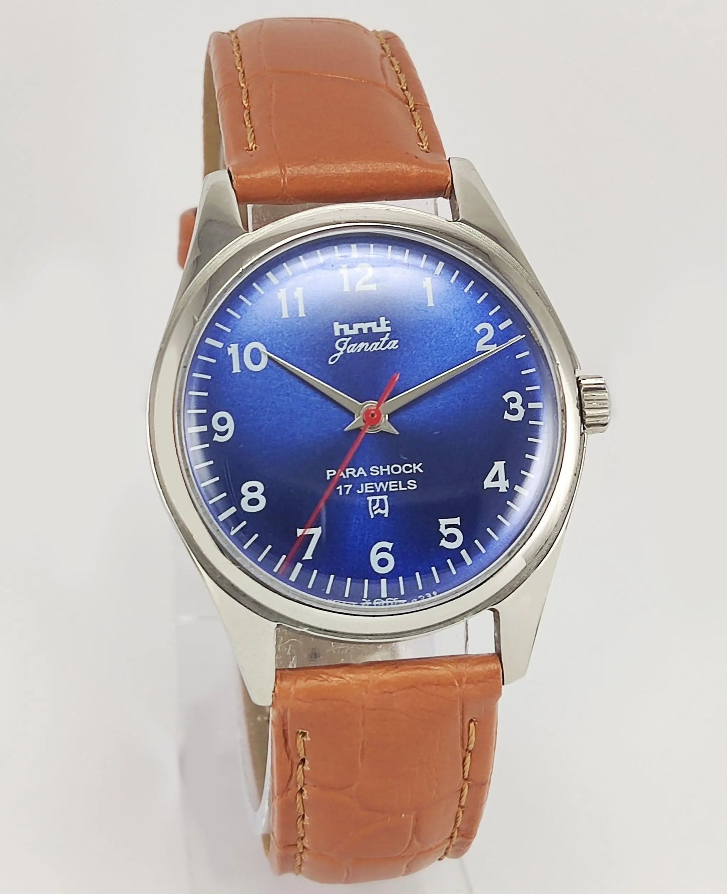 HMT Janata Para Shock 17 Jewels Blue Dial Mechanical Hand winding Men's Wrist Watch - Discover-Diamonds