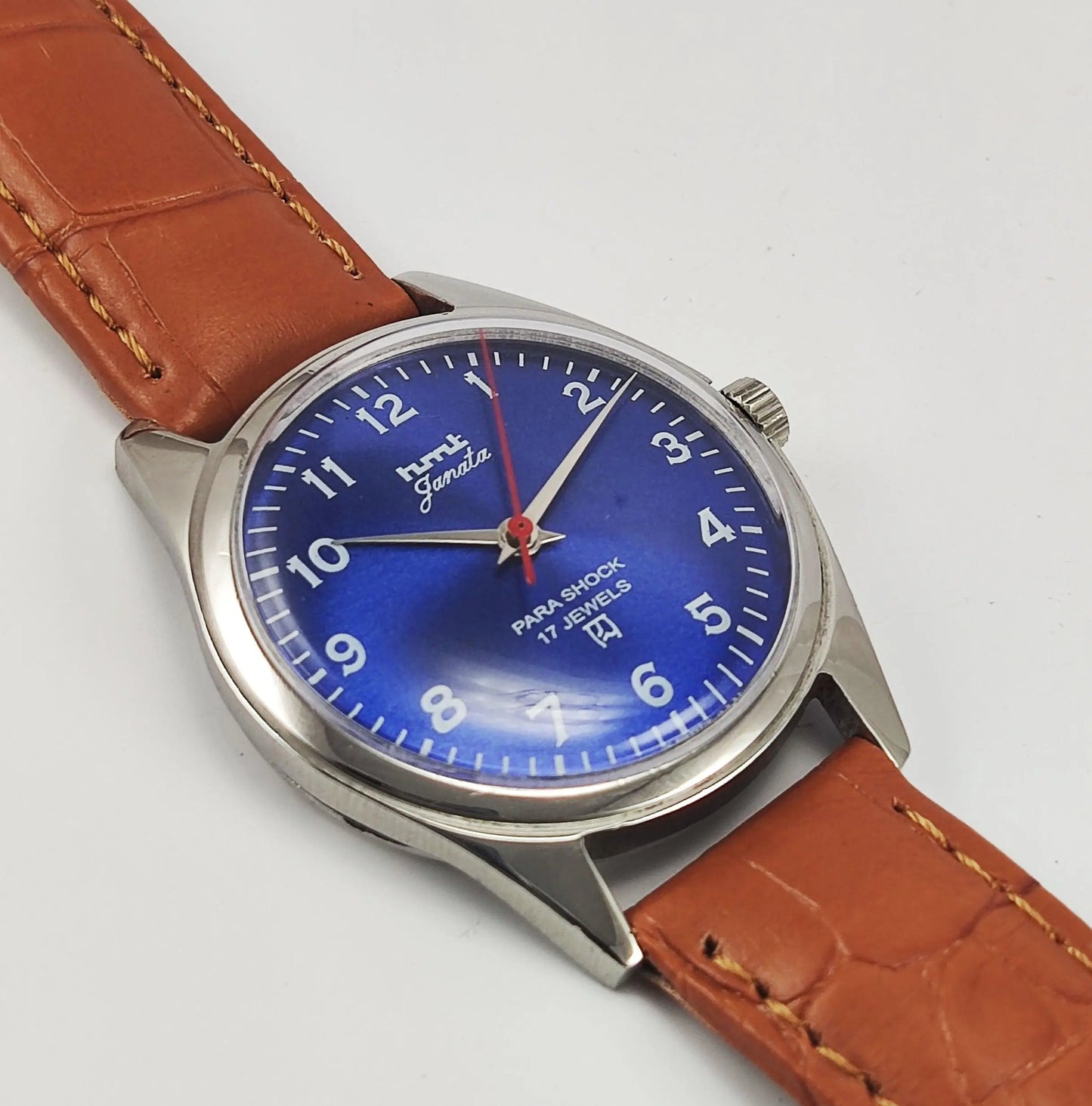 HMT Janata Para Shock 17 Jewels Blue Dial Mechanical Hand winding Men's Wrist Watch - Discover-Diamonds
