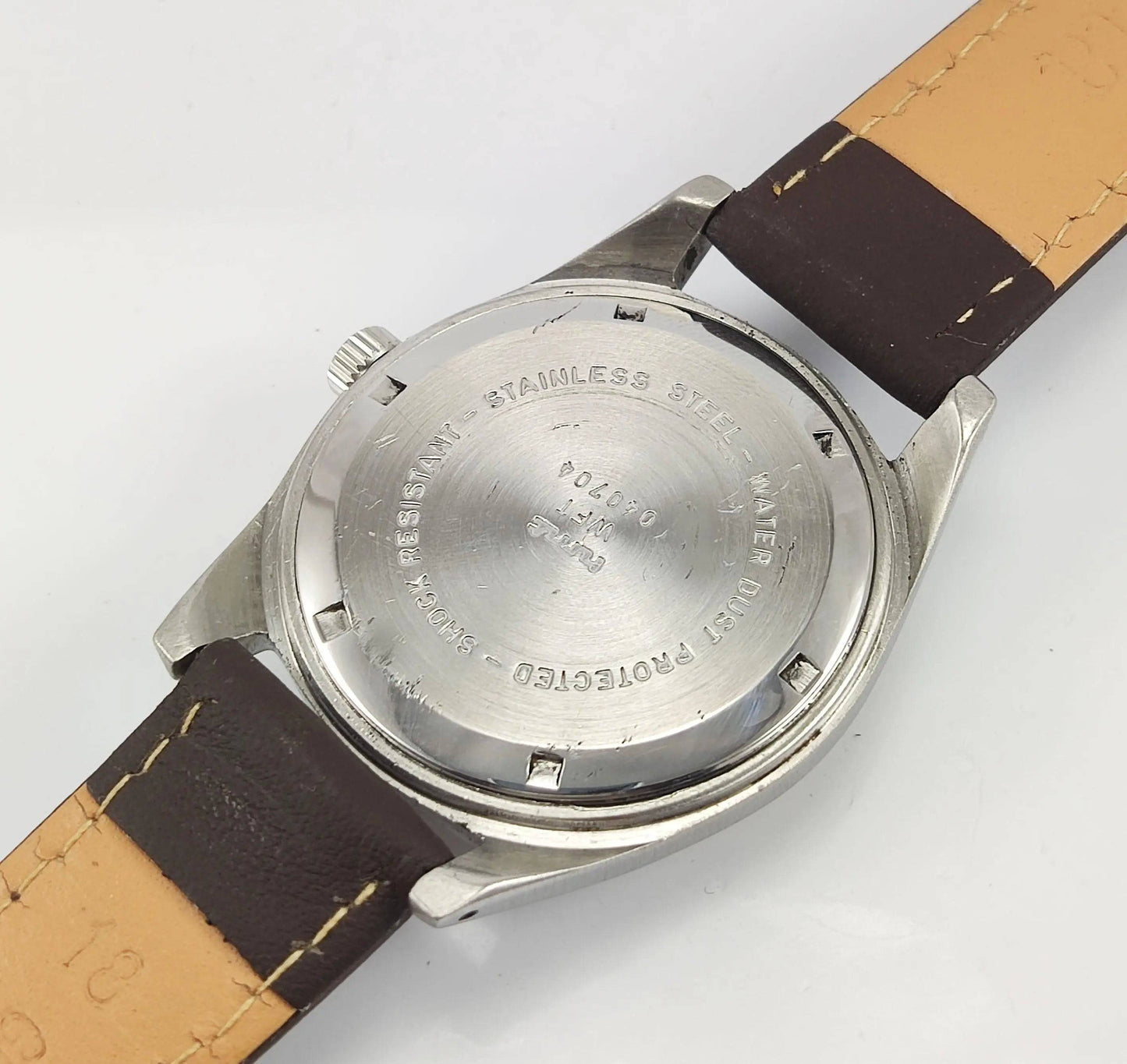 HMT Pilot Para Shock 17 Jewels Sun Yellow Dial Mechanical Hand winding Men's Wrist Watch 0231 - Discover-Diamonds