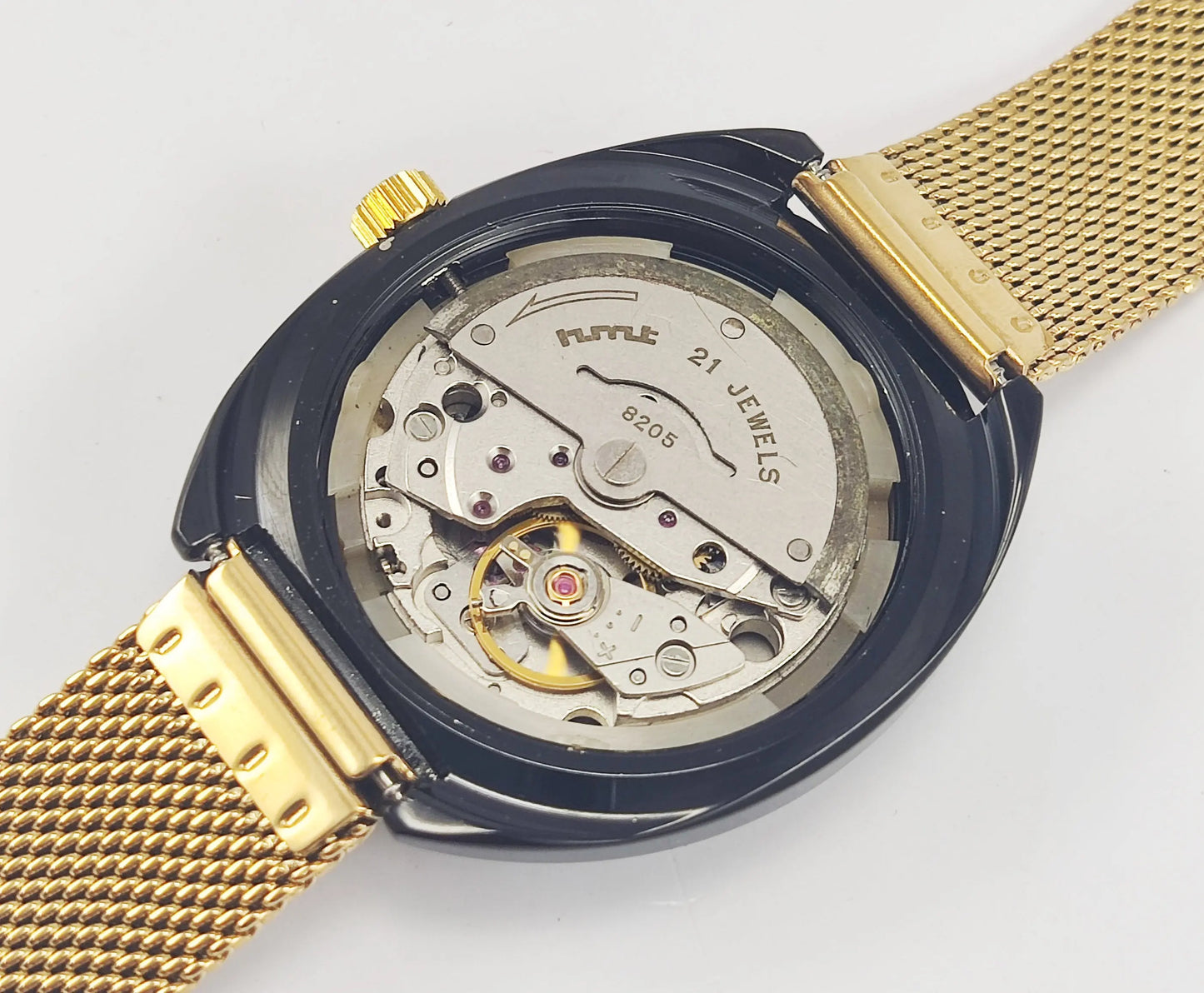 HMT Kanchan Para Shock 21 Jewels Golden Dial Day Date Function Mechanical Automatic Men's Wrist Watch Discover-Diamonds