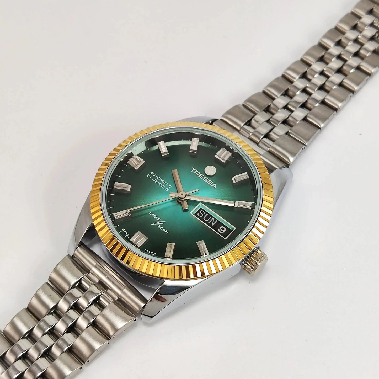 Tressa Automatic-2066 Swiss Made Day-Date Function Men's Mechanical Wrist Watch Discover-Diamonds