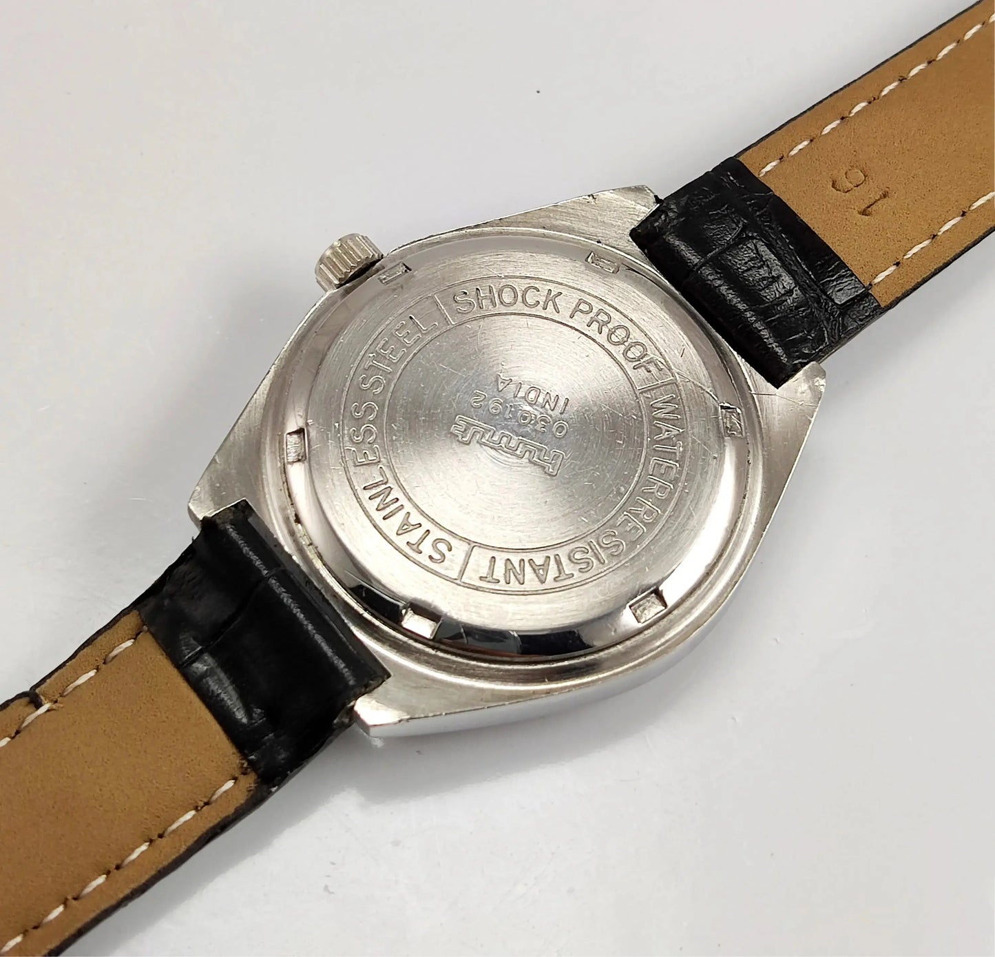Hmt Orange Dial Para Shock 17 Jewels India Made Mechanical Hand-Winding Movement Men's Wrist Watch 0231 Discover-Diamonds