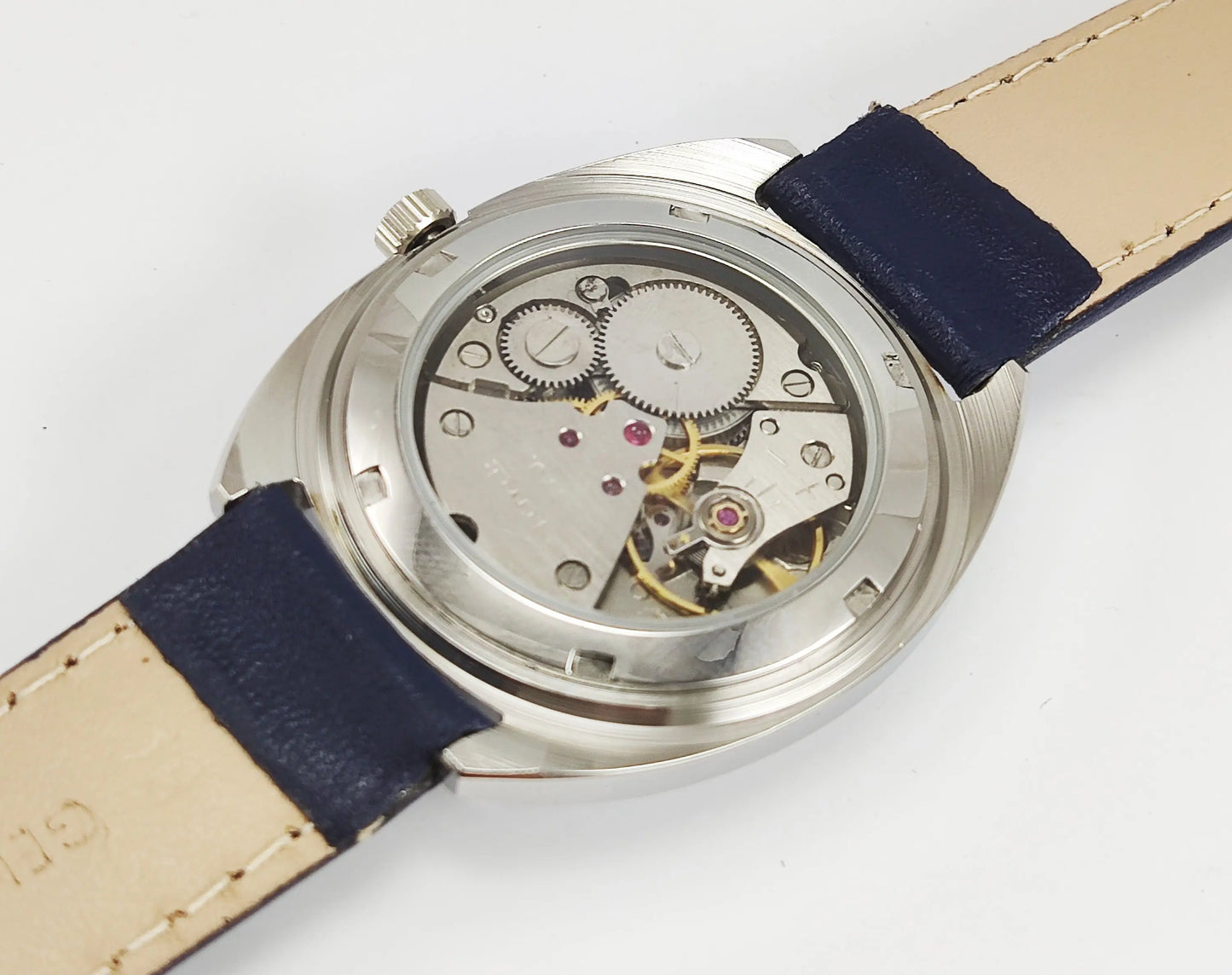HMT Himalaya Para Shock 17 Jewels Silver Dial Transparent Back Mechanical Hand winding Men's Wrist Watch Discover-Diamonds