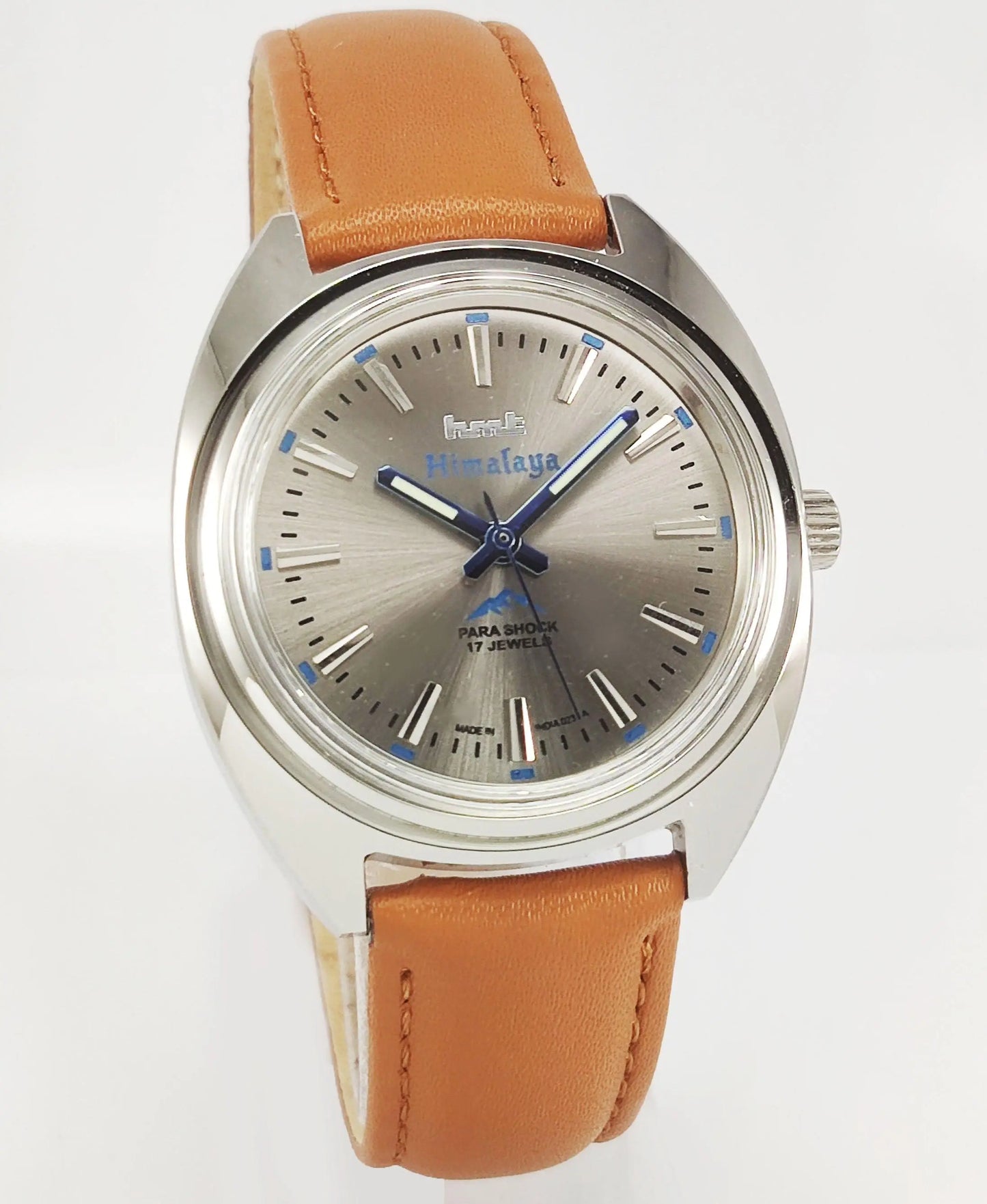 HMT Himalaya Para Shock 17 Jewels Gray Dial Transparent Back Mechanical Hand winding Men's Wrist Watch - Discover-Diamonds