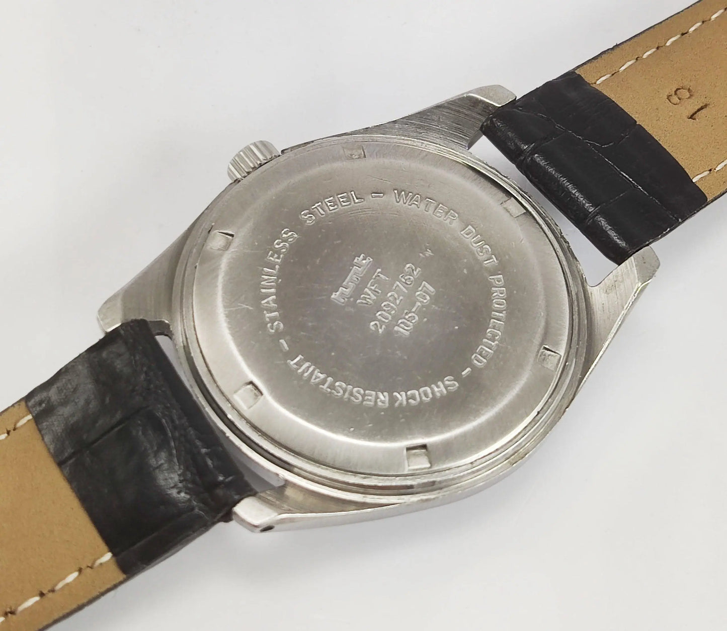 HMT Janata Para Shock 17 Jewels Mahatma Gandhi Black Dial Mechanical Hand winding Men's Wrist Watch - Discover-Diamonds