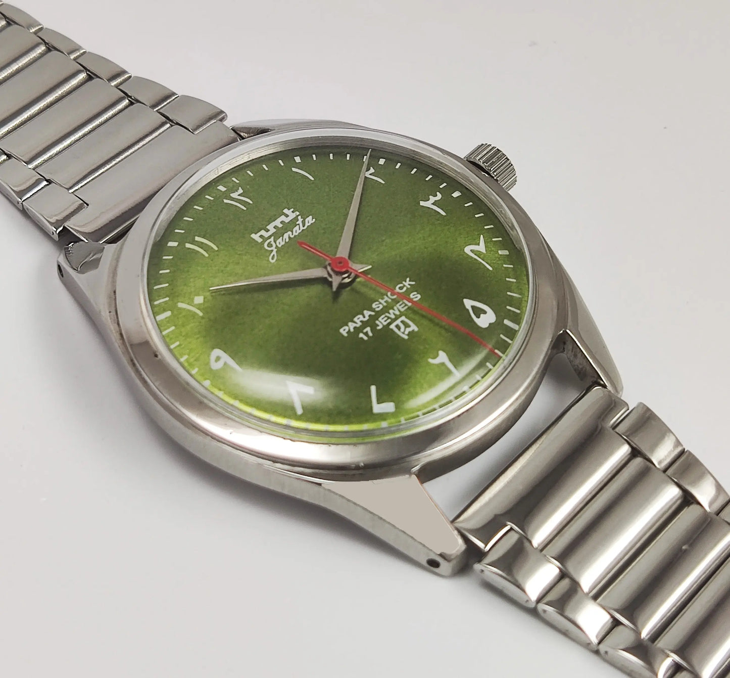 HMT Janata Para Shock 17 Jewels Apple Green Urdu/Arabic Dial Mechanical Hand winding Men's Wrist Watch Discover-Diamonds