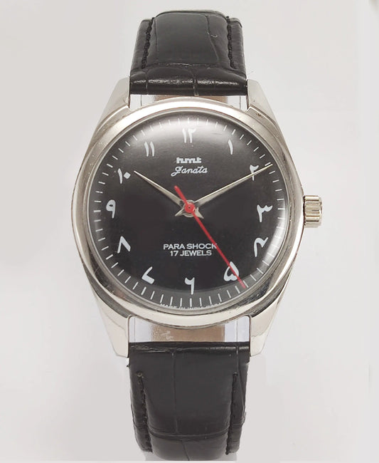 HMT Janata 17 Jewels Black Urdu Dial Mechanical Hand winding Men's Wrist Watch - Discover-Diamonds