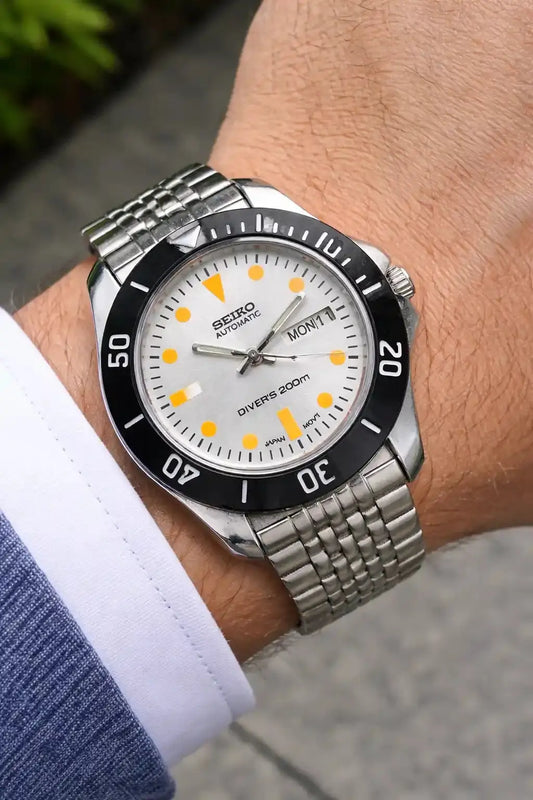 Seiko 5 Automatic 17 Jewels 6309A Silver DIal Rotating Bezel