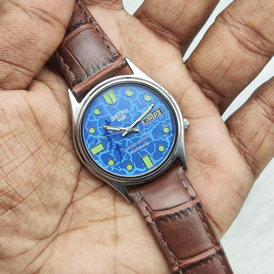 Seiko 5 Limited Edition Automatic Blue Dial Day Date 17 Jewels 7009A Discover-Diamonds Physical