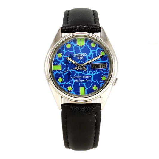 Seiko 5 Automatic-7009A Analog 17 Jewels Analog Day Date Blue Dial Men's Mechanical Watch - Discover-Diamonds