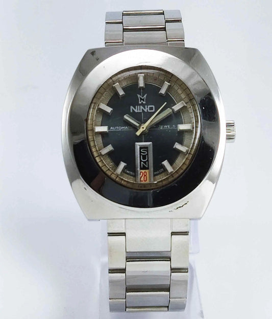 Vintage Nino Automatic Gray Dial 17 Jewels Swiss Made 2066 Discover-Diamonds