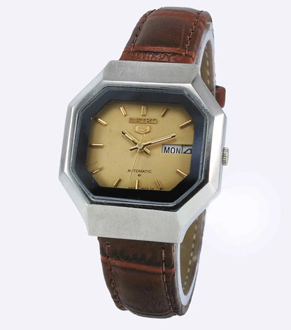 Seiko 5 Automatic 6319A 21 Jewels Golden Dial Day Date Men's Watch Discover-Diamonds