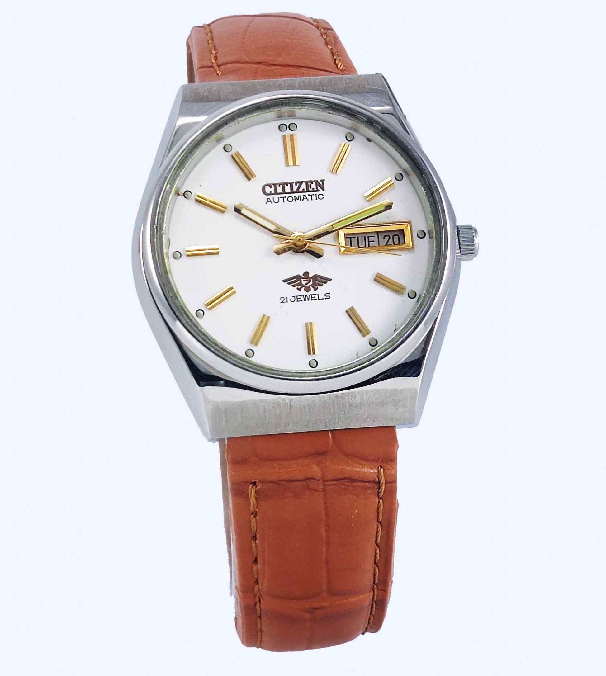 Citizen Automatic 8200A Golden Dial 21 Jewels Day Date Men's Mechanical Watch (Copy) Discover-Diamonds