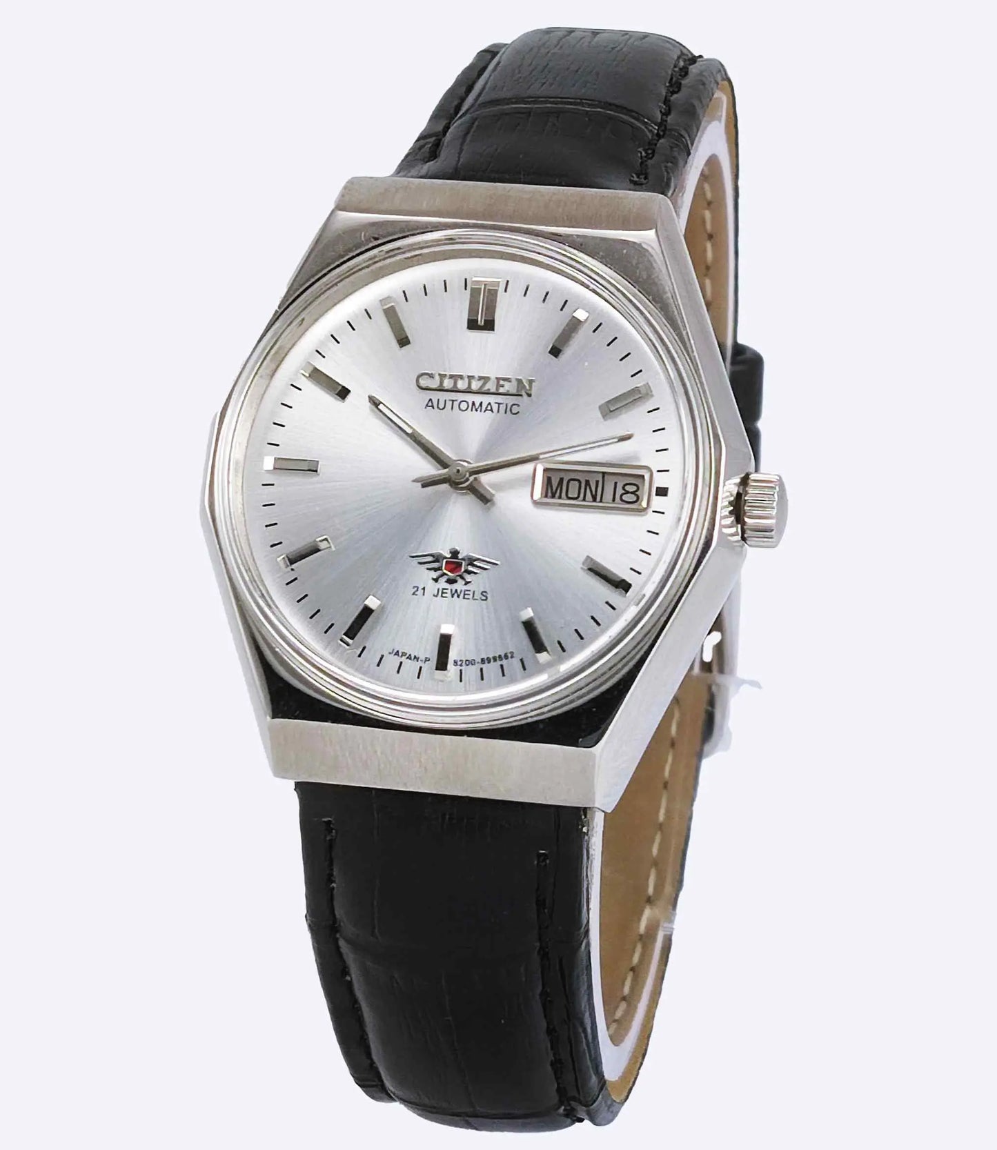 Citizen Automatic 21 Jewels 8200A White Dial Day Date Watch Discover-Diamonds