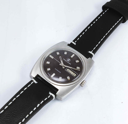 Favre Leuba Duomatic 908 Brown Dial Automatic 17 Jewels Men's Wrist Watch Discover-Diamonds