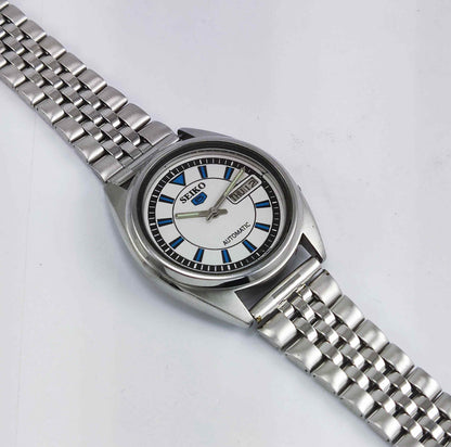 Seiko 5 Automatic-7009A Pearl Dial 17 Jewels Day Date Men's Mechanical Watch Discover-Diamonds