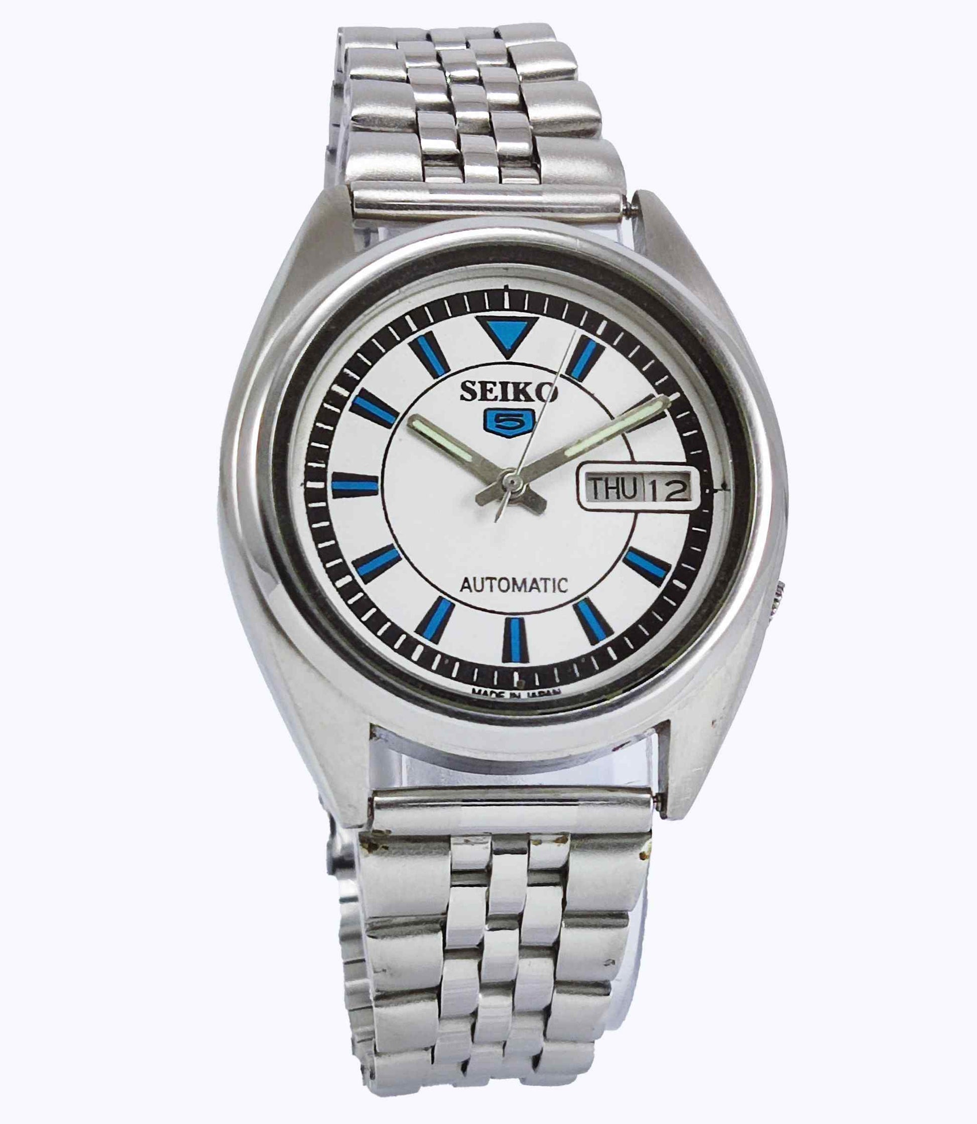 Seiko 5 Automatic-7009A Pearl Dial 17 Jewels Day Date Men's Mechanical Watch Discover-Diamonds