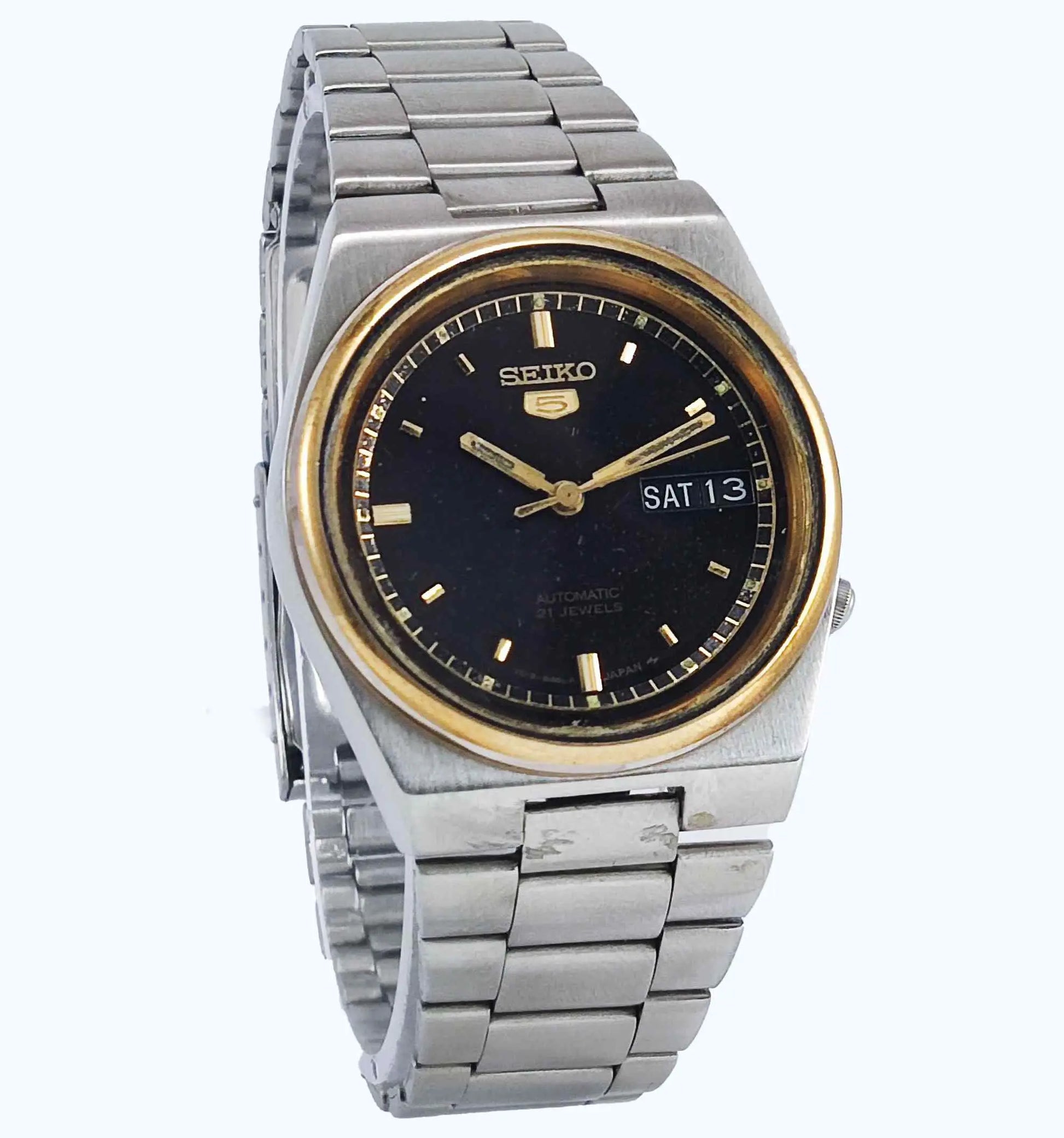 Seiko Automatic-7019A Analog Black Dial 21 Jewels Day Date Men's
