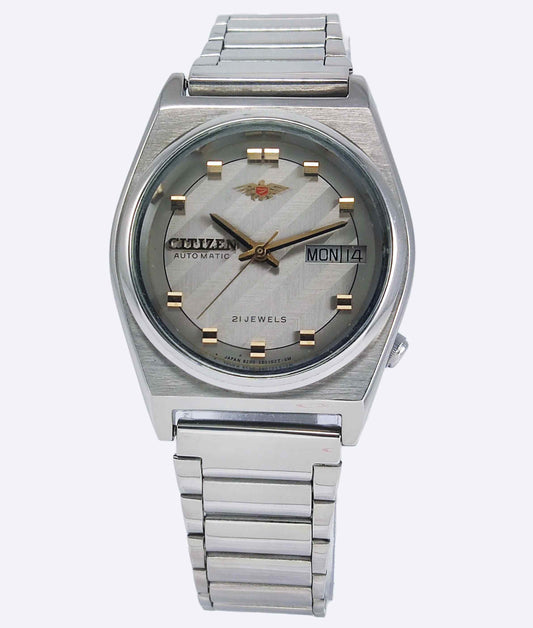 Citizen Automatic 8200A Gray Dial 21 Jewels Day Date Men's Mechanical Watch Discover-Diamonds