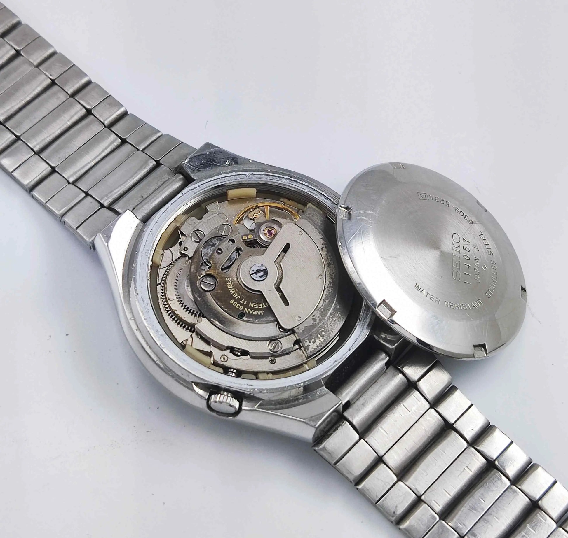 Seiko 5 Automatic-6319A White Color Dial 21 Jewels Day Date Men's Wrist Watch Discover-Diamonds