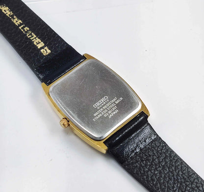 Seiko Quartz MIYOTA Off White Dial Golden Case Men's Watch Discover-Diamonds
