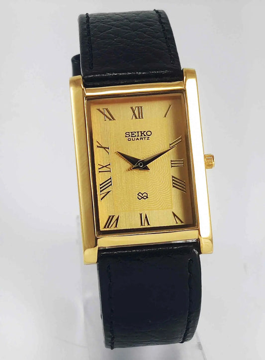 Seiko Quartz MIYOTA Golden Dial Golden Case Men's Watch Discover-Diamonds