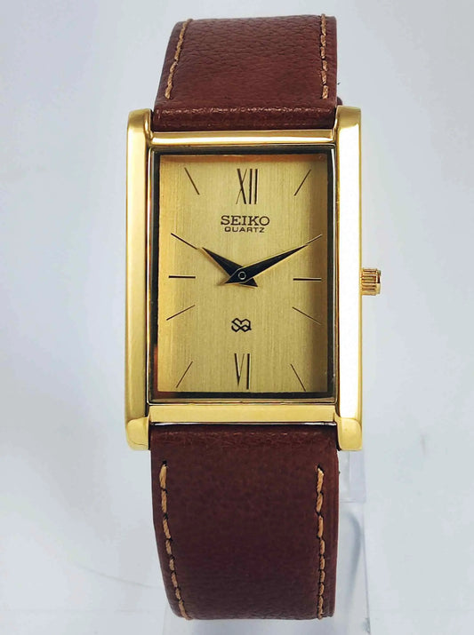 Seiko Quartz MIYOTA Golden Dial Golden Case Men's Watch Discover-Diamonds