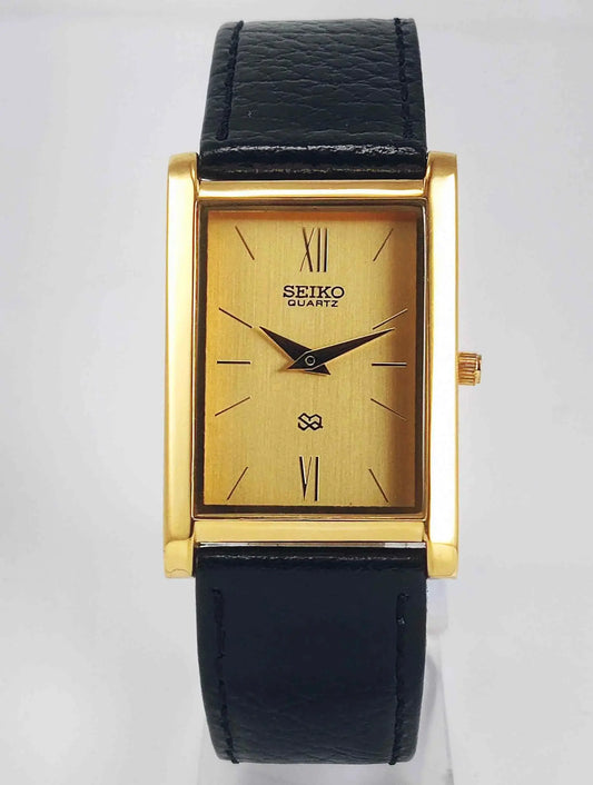 Seiko Quartz MIYOTA Golden Dial Golden Case Men's Watch Discover-Diamonds