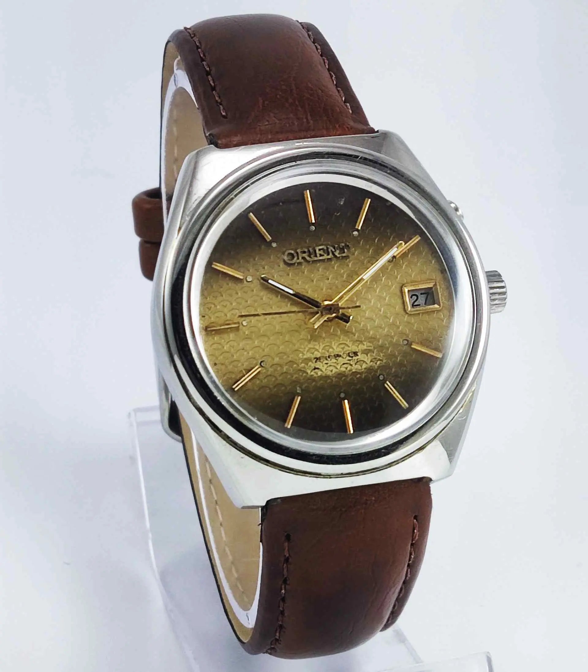Orient 48320 Brown Dial 17 Jewels Date Function Men's Watch Discover-Diamonds