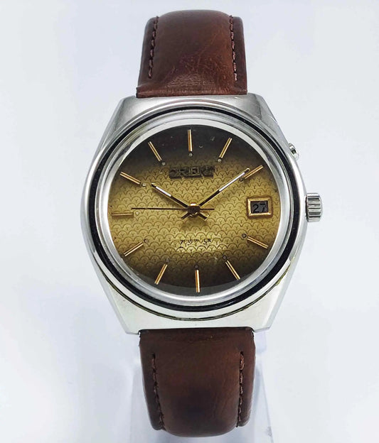 Orient 48320 Brown Dial 17 Jewels Date Function Men's Watch Discover-Diamonds