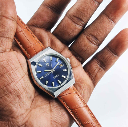 Trassa Automatic 17 Jewels Blue Dial Day Date 2066 Men's Watch Discover-Diamonds