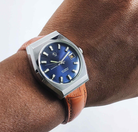 Trassa Automatic 17 Jewels Blue Dial Day Date 2066 Men's Watch Discover-Diamonds