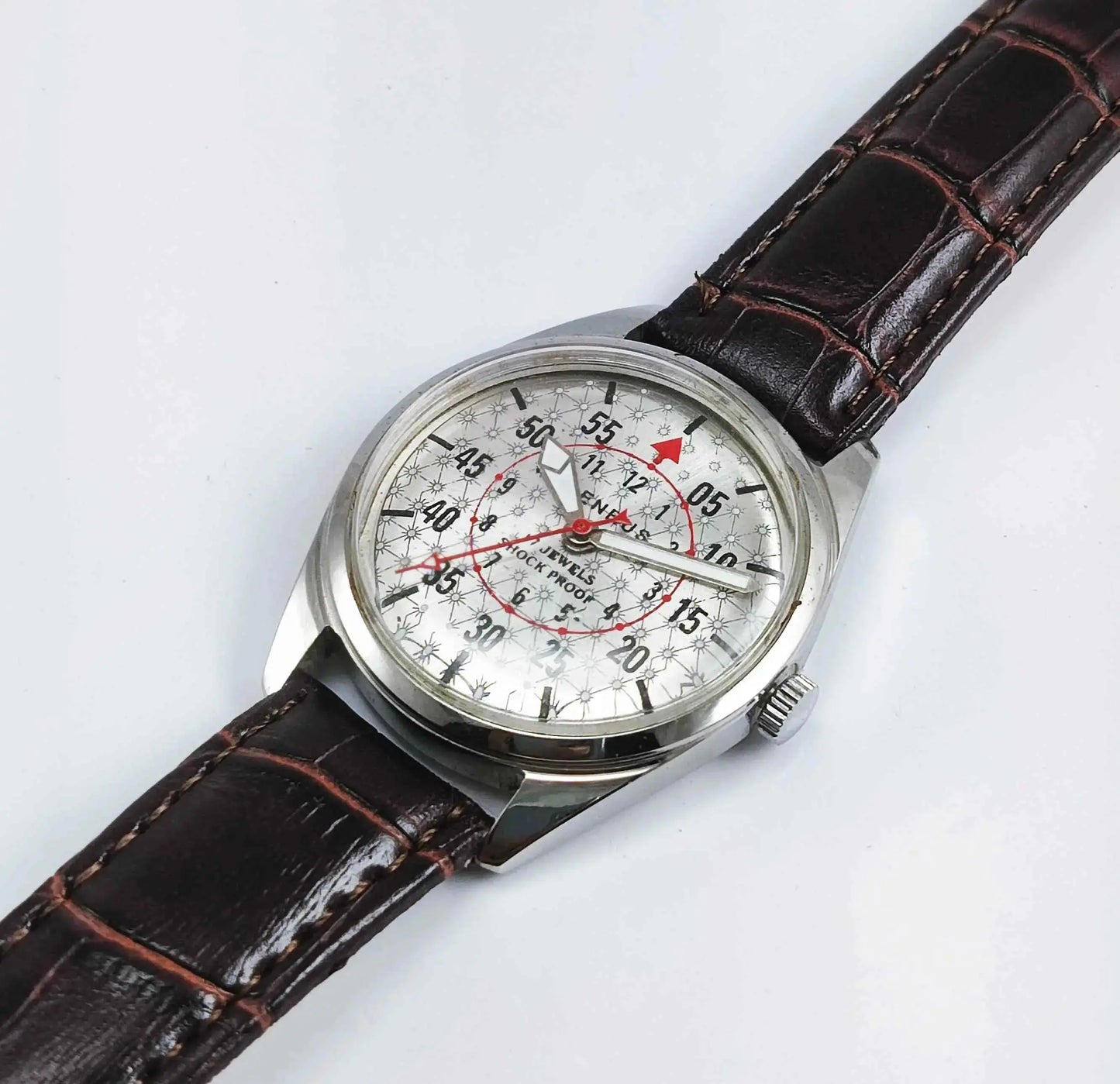 Benrus Silver Dial ST-96 17 Jewels Shock Proof Men's Watch Discover-Diamonds