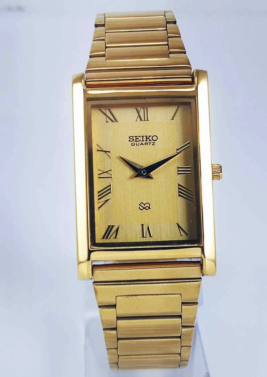 Seiko Quartz MIYOTA Golden Dial Golden Case Men's Watch Discover-Diamonds