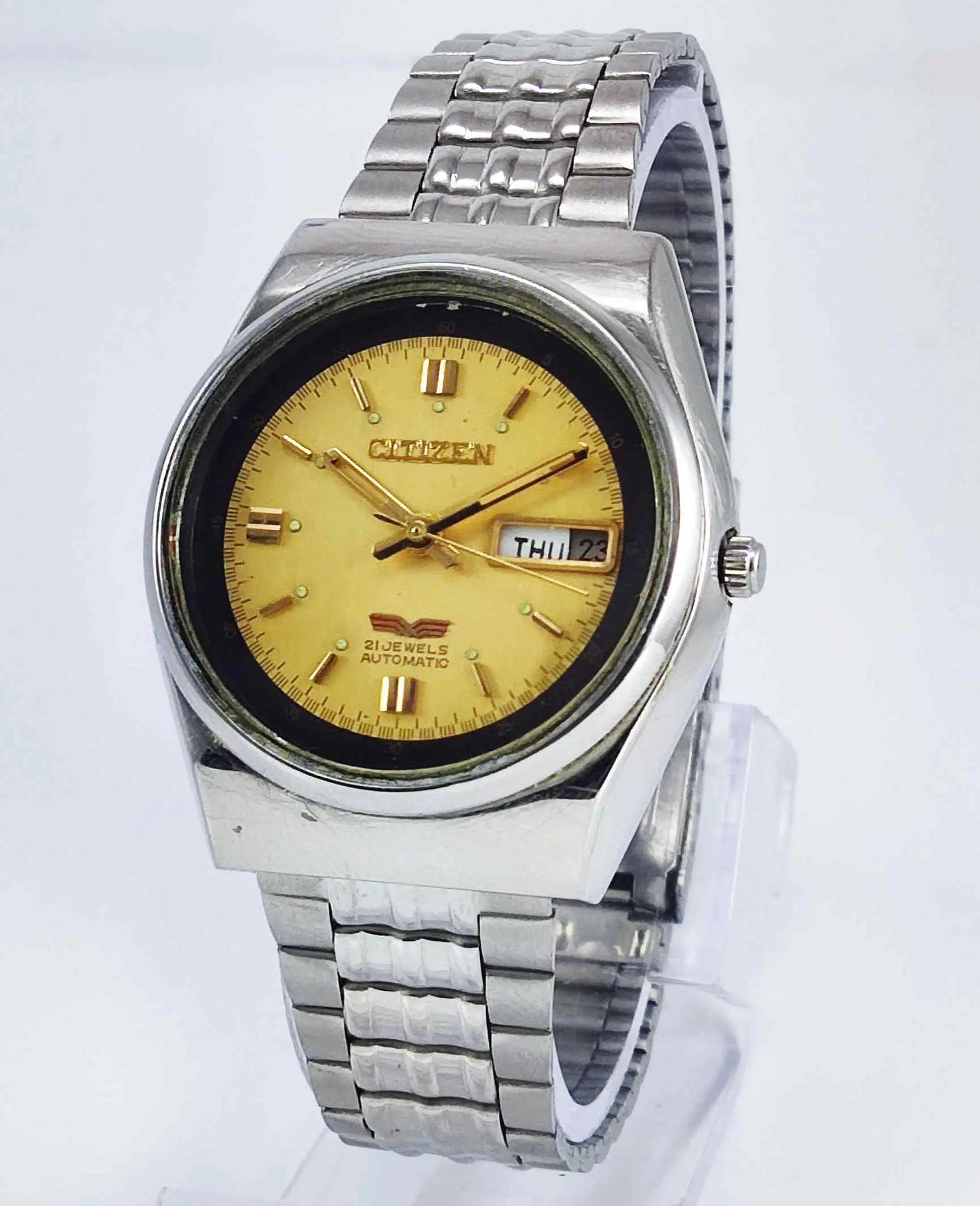 Citizen Golden Dial 21 Jewels Automatic 8200A Men's Watch Discover-Diamonds