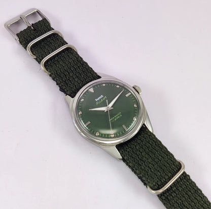 HMT Pilot Apple Green Dial Para Shock 17 Jewels Handwinding Men's Watch Discover-Diamonds