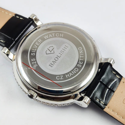92.5 Sterling Silver BAOLISHI Quartz Watch Discover-Diamonds